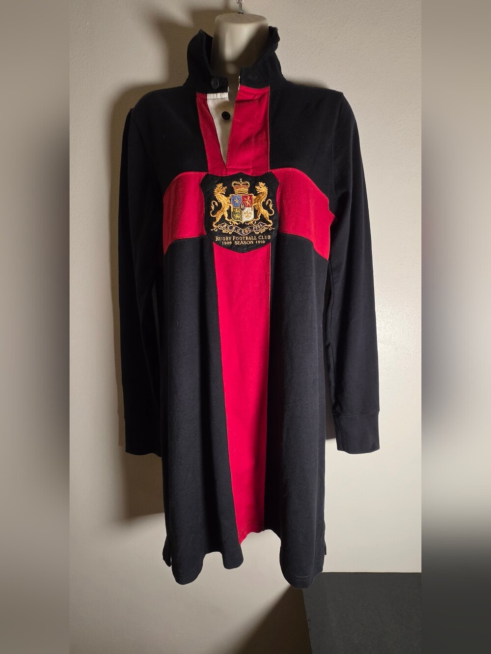 Rugby Ralph Lauren Black and Red Crest Midi Dress
